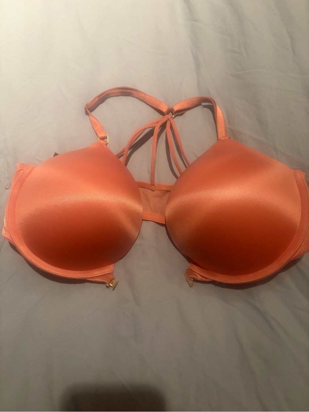 Victoria's Secret Coral Strappy Back bombshell plunge Bra